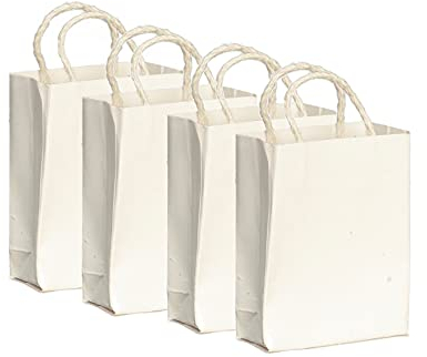 Melody Jane Puppenhaus 4 Weiß Papier Einkaufen Beutel Miniatur Lebensmittel Laden Geschäft Zubehör