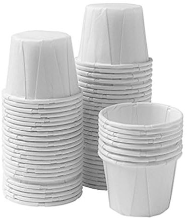 Vakly Disposable Paper Souffle Medicine Cups 3/4 oz [Pack of 1000] – (0.75 Ounce) Small Cups for Medication Distribution, Pills, Tasting, Condiments, Food and Dessert Serving