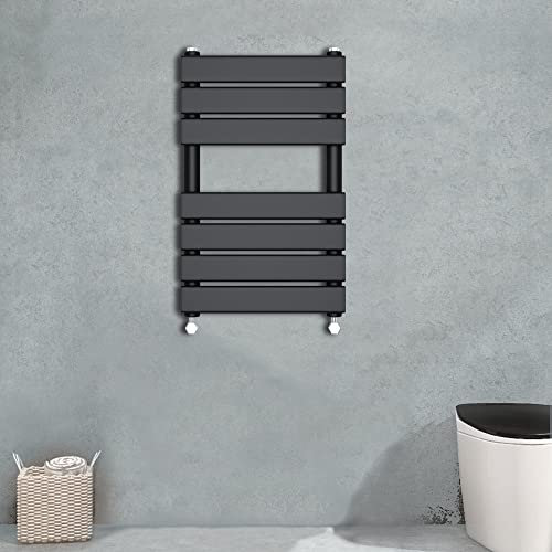 Warmehaus Flat Panel Anthracite Bathroom Heated Towel Rail Ladder Radiator Warmer 650×400mm