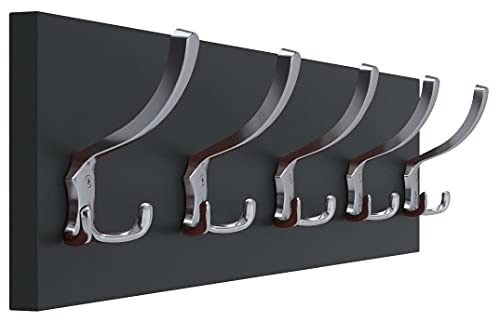 AKKE Garderobenleiste Garderobenpaneel Wandgarderobe Wandpaneel Garderobe PVC Pico 15x70 cm CHROM | ANTHRAZIT