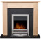 Adam Southwold Fireplace in Oak & Black with Eclipse Electric Fire in Chrome, 43 Inch