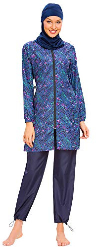 ABEUTY Maillot de bain musulman pour femme - Grande taille - Burkini - Imprimé islamique modeste
