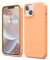 elago Liquid Silicone Case Kompatibel mit iPhone 14 Hülle (6.1), Hochwertiges Silikon, Ganzkörperschutz - 4 Schichten stoßfeste Handyhülle, kratzfestes weiches Mikrofaserfutter (Orange)