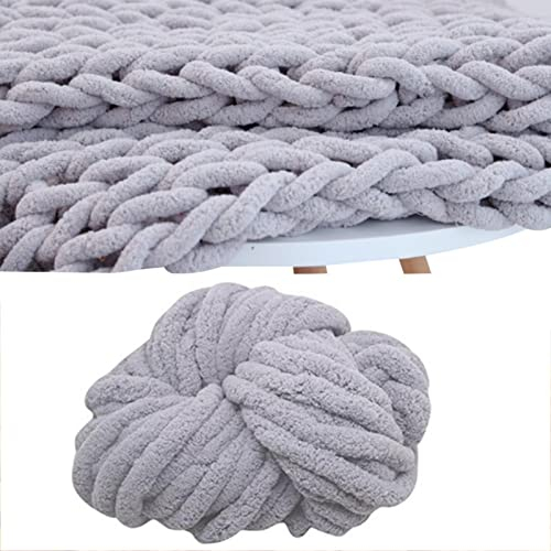 Dicker Wollgarn, Chenille Dicke Wolle zum häkeln und stricken Decken Schal Hut, Dicke Weiche Strickwolle 300g, DIY Riesenwolle Handgestricktes Wollgarn, Weiche Sperrige Armstricken Wolle, 18M Länge