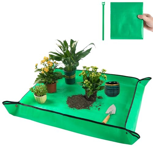 39.5 X 31.5 Large Repotting Mat for Indoor Plants Transplanting and Dirt Control Portable Potting Tray Plant Gifts for Plant Lovers Gardening Gifts for Women & Men