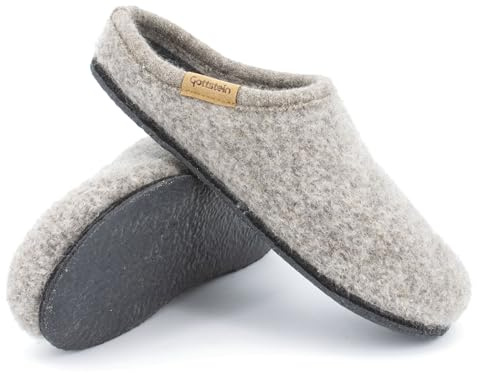 Gottstein Filz-Hausschuh ALP-COMFORT NATUR - Damen & Herren Pantoffel aus seltenen Wollen