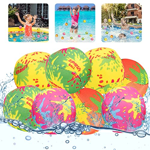 Wasserbälle, 8 Stück Water Fun Wasserbomben Bälle, Wasserspielzeug Kinder Wasserbomben Wiederverwendbar Pool Spielzeug, Wasserball Kinder, Poolspiele für Kinder & Erwachsene