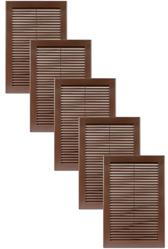 Vent Systems 150 x 150 mm - 5 Stück - Weiß Lüftungsabdeckung – Flache, Quadratische Lüftungsschlitze mit Fliegengitter – HVAC-Lüftungsöffnungen für Badezimmer, Heimbüro - Lüftungsgitter/Abdeckung