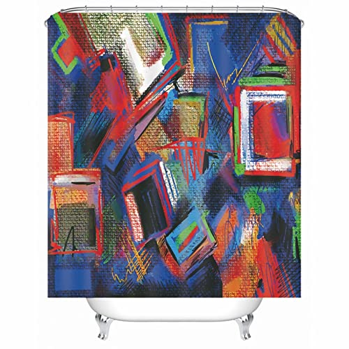 Whoiy Duschvorhang Antischimmel 150X200, Badewannenvorhang Polyester Duschvorhänge Graffiti Bunt für Badezimmer
