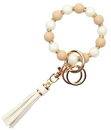 AOKSUNOVA Schlüsselanhänger Armband Perlen Schlüsselanhänger Frau Boho Regenbogen Geschenk für Frauen