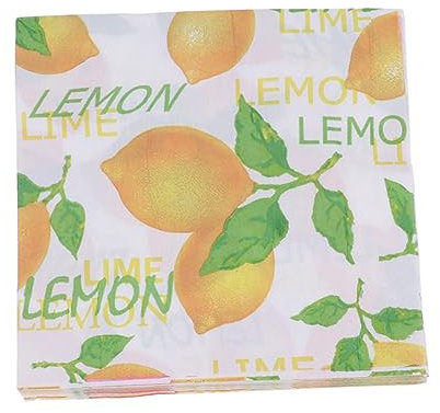 Healeved 40 Stücke Geburtstag Papier Servietten Zitrone Gedruckt Cartoon Tissue Serviette Set Für Party Liefert