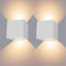 ledmo 2 Stücke LED Wandleuchten Innen/Außen 12W Wandlampe Innen Auf und ab Einstellbarer Lichtstrahl 3000K Warmweiß LED Außenwandleuchte IP65 Wasserdichte,Weiß