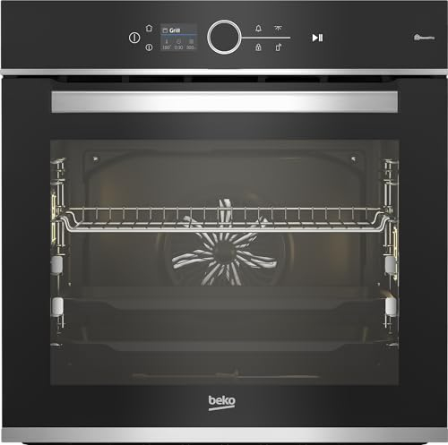 Beko BBIM13500XPSW bPRO 700 Einbau-Backofen, 71 l Garraumvolumen, 2,4 TFT Display, CookSense Bratenthermometer, 15 Funktionen, Pyrolyse, SoftClose, HomeWhiz, Automatikprogramme, Schwarz/Edelstahl