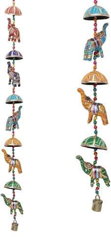 Single Colorful Decorative Indian Door Hanging 5 Fabric Elephant String for Indian Traditional Festival Decoration Home Wall Temple Bedroom Kid Room Home Party Décor Gifting Idea (Size:-34/2.80 Feet)