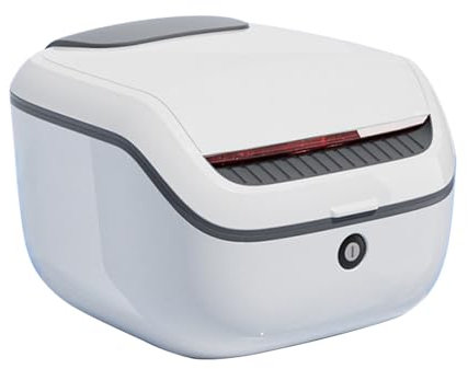 YUHANG Topcase Motorradkoffer,Allwetter-Regenschutz/Stoßdämpfende Halterung/verstärktes ABS/Innenpolsterung,weiß/schwarz/grau,36,5 x 34 x 25,5cm (White)
