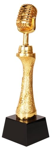 Pokale, Medaillen Auszeichnungen Trophäe Für Den Ersten Platz Beim Gesangs- Und Redewettbewerb Trophäe Für Den Good Voice Song Award Gold-, Silberbronze-Mikrofontrophäe (Color : Gold, S : 30cm)