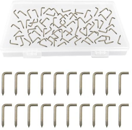UFURMATE Schraubhaken, 50 Stück, Antik-Bronze, L-förmige Haken, Schultern, Kommode, Tasse, Haken, rechtwinklige Haken, selbstschneidende Schraubhaken zum Aufhängen im Innen- und Außenbereich