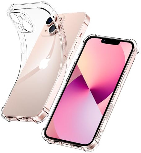 YNMEacc Cover per iPhone 13 (6,1), AntiGraffio Protettiva iPhone 13 Cover, Morbido Silicone Antiurto Bumper TPU Case Custodia iPhone 13 - Trasparente