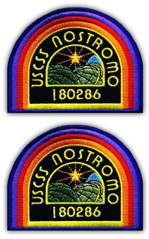Set mit zwei – USCSS Nostromo – Farbe – zum Aufnähen – bestickter Aufnäher/Abzeichen/Emblem