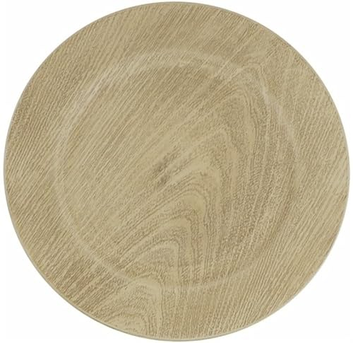 Chaks 13343, Grande sous-Assiette Plastique Imitation Bois 33cm