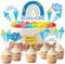 Tortendeko Einschulung, Schulkind Tortendeko Junge, Kuchendeko Schulanfang, Cake Topper Schulkind Kuchen Deko Einschulung, Cake Topper Schulkind für Schulanfang Party Dekoration