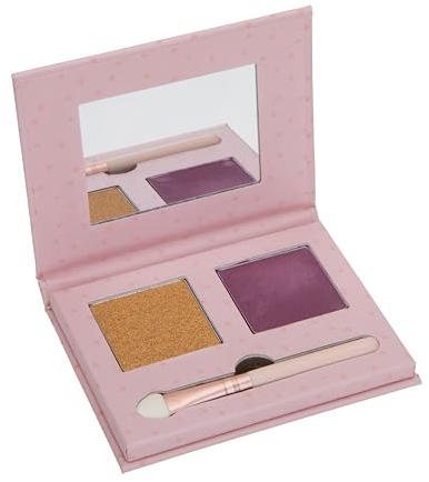 MISS NELLA Set trucco per bambini con palette di ombretti/blush con specchio e pennello (Macaroon Magic)