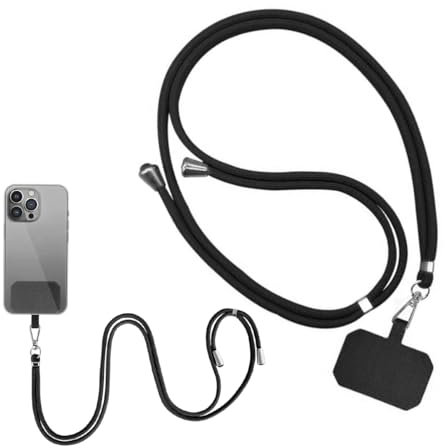 KSOIQPU cordino per cellulare,laccio per cellulare tracolla per cellulare da appendere al collo, nera