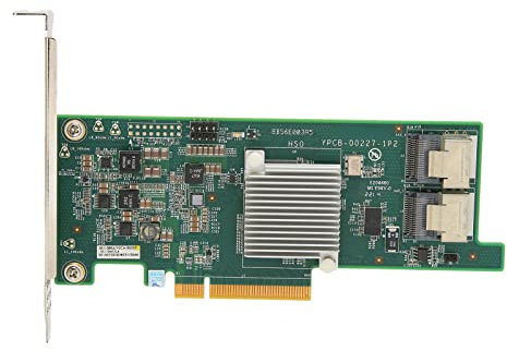 PCI E X8 Array Card, 2 SAS Mini Interface, SATA3 Bandwidth, Support 16T Disk HBA Disk Array Card for Databases Server Disks, with High Reliability, Stable Performance