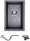 KINKIBOS Fregadero de cocina de acero inoxidable 304 de 30 x 45 cm, fregadero pequeño de una sola cubeta con desbordamiento, montaje inferior y empotrado (sin tubo de drenaje), 1 cuenco, gris y negro