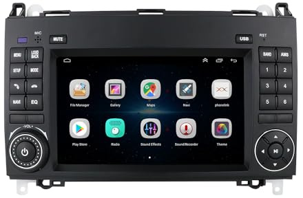 7 Android Autoradio Auto GPS Radio Navigator Carplay Replacement for Mercedes Benz A B V Class W169 W245 W639 W447 Viano W906 Sprinter Crafter mit GPS Bluetooth FM USB WiFi DVR RDS TPMS SWC DAB Pip