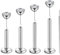 4 Stück Labret Piercing Set 16g (1.2mm) – G23 Titan Pin mit 3mm Zirkonia – 6mm, 8mm, 10mm, 12mm Stablängen für Helix, Cartilage, Monroe, Lippenpiercing – Push-In ohne Gewinde, inkl. Einführhilfe
