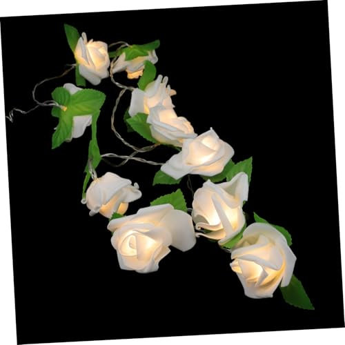 ORFOFE 1satz Simulierte Rosen Lichterkette Warme Weiße Leds Für Hochzeiten Valentinstag Und Romantische Dekorationen Batteriebetrieben Für Feierlichkeiten
