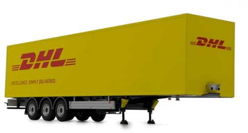 MarGe Models Pacton Kofferauflieger DHL Design 1:32 Modellauto Trailer für Erwachsene Modellbau-Enthusiasten