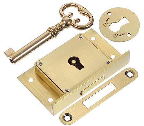 Zerodeko Schloss Für Messing Schreibtischschloss Vintage Schrankschloss Mit Schlüssel Kastenschloss Robust Schubladensicherheitsschloss Für Möbel Geeignet Für Zuhause Und Büro