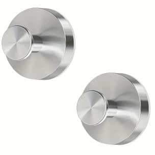 2PCS Bathroom Towel Hook Suction Cup Holder Utility Shower Hooks Hanger Towel Storage Kitchen Utensil Tea Towel Holder Stainless Steel Vacuum Suction Cup Hooks Brushed Finish