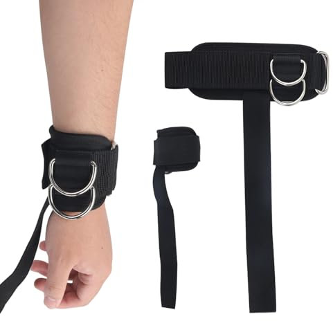 2pcs Wrist Straps for Weightlifting, Weightlifting Straps with D Ring Weight Lifting Support Straps Deadlift Straps for Cable Machine Workout Gym Accessories for Bodybuilding Weightlifting Deadlifting