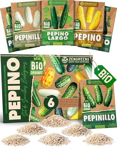 ZenGreens® Bio Gurkensamen Set - 6 samenfeste Sorten - für Salat & Snack
