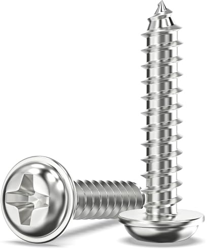100Pcs M4 x 20mm Screws for Wood, Modified Truss Head | 304 Stainless Steel, Self Tapping Screws, Phillips Drive for Wood, Metal, Plastic