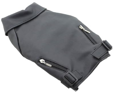 Homoyoyo Warmer Hundemantel Pu Leder Winddicht Winterjacke mit Reißverschluss für Große Hunde XXL Schwarz Windabweisende Hundeweste Wasserfeste Hunde Winterkleidung Modische und Bequeme