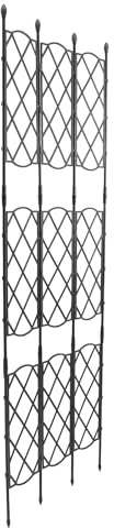 POPETPOP Support pour Plantes Grimpantes en Acier Noir 465-135 CM Treillis de Jardin Extérieur pour Rosier et Clématite Treillis pour Plantes Grimpantes de Terrasse et Jardin