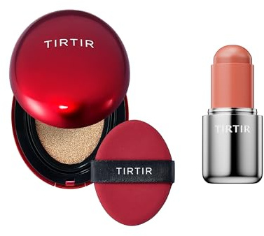 TIRTIR Red Cushion Foundation 24N & Lip and Blush Stick #02 Rose Drizzle