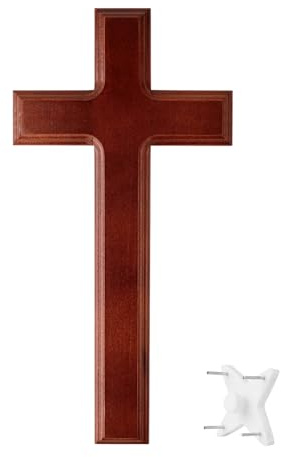 ZYDYRX Katholisches Wandkreuz 32 cm Holz Jesus Kreuz Christliches Geschenk zur Firmung Geburt Kommunion Taufe Osterparty