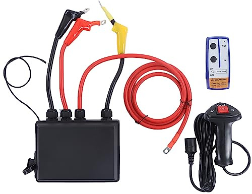Tomantery Contrôleur de Treuil électrique, Kit Double Télécommande, Longue Durée de Vie de la Batterie, pour Voiture, ATV, UTV, Treuil de 8 000 à 20 000 Lb