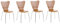 CLP Set 4X Sillas de Visita Calisto I Juego de 4X Silla de Comedor con Asiento de Madera I 4X Silla de Cocina con Base de Metal, Color:Roble