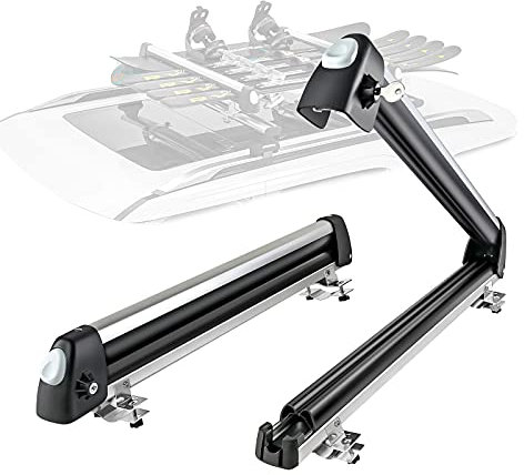 AA Products Support de toit pour 6 paires de skis ou 4 snowboards Compatible avec la plupart des véhicules équipés de barres transversales, 33'', Snowboard & Ski Rack