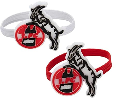 1. FC Köln Haargummi mit Logo 2er Set Zopfgummi, Gummi - Plus Lesezeichen I Love Köln