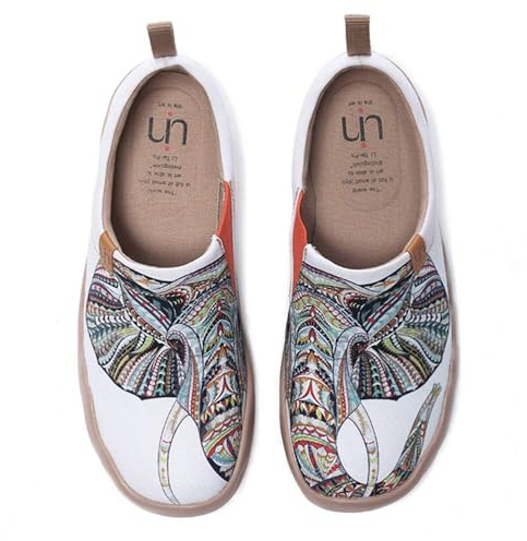 UIN Damen Herren Fashion Tribe Art Sneaker bemalte Leinwand Slipper Damen Reiseschuhe Unisex(37)