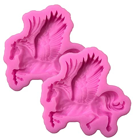 DUBENS 2 Stück 3D Pegasus Silikon Form Pferd Süßigkeiten Schokolade Fondant Formen Sugar Kuchen Dekorieren Werkzeuge Seife Formen