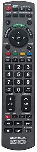 VINABTY N2QAYB000715 Fernbedienung Ersetzt für Panasonic TV TX-L42DT50Y TX-L42ET50B TX-L42ETW50 TX-L42WT50E TX-L47DT50B TX-L47ET50B TX-L47ETW50 TX-L47WT50T TX-L55DT50Y TX-LR42DT50 TX-LR47WT50