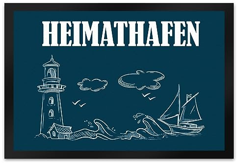 trendaffe - Heimathafen Fußmatte XL mit Hafen Motiv